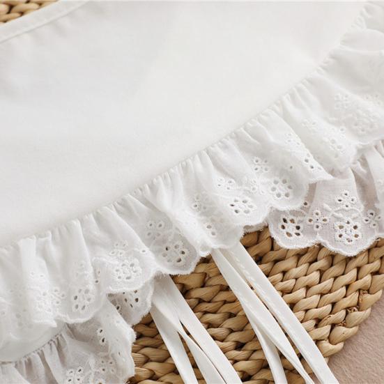 Scollo Morbido Delicato Pizzo di Cotone Decorazione Comodo da Indossare Applicazione per Collo per Vestito