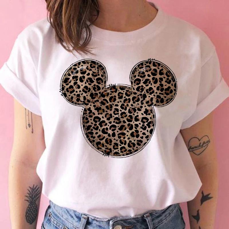 Disney Funny Mickey Tshirt Minnie Mouse Cartoon T-shirt Printing Women Tshirt Female Clothes Kawaii Summer Girls Clothing