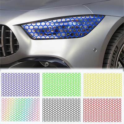 Honeycomb Car Sticker Cut-out Hollow Lamp Cover Auto Lamp Films Grid Side Shield Headlamp Taillight Film Decals Car Wrap Sticker