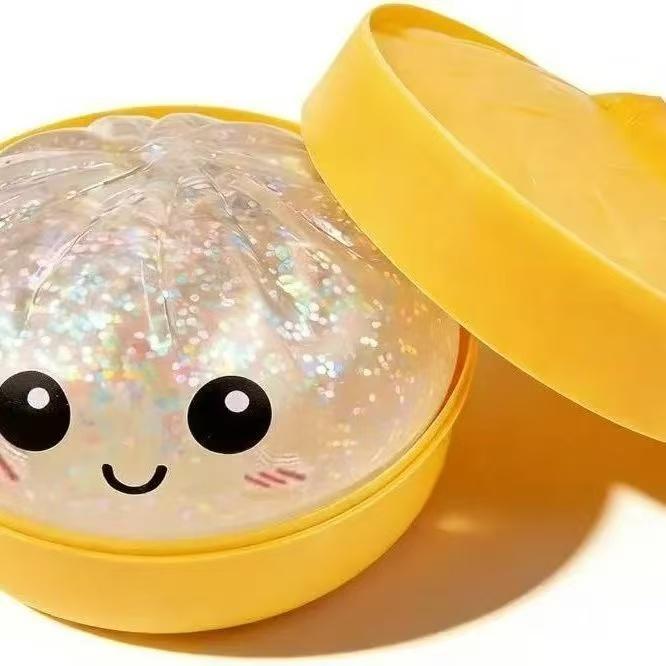 New Cute Emoji Bun Squishy Stress Relief Toy Creative Cartoon Simulation Colorful Steamed Bun Stress Ball Mystery Blind Box
