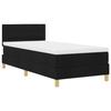 VidaXL Lit à ressort avec matelas noir 100x200 cm tissu 3338820