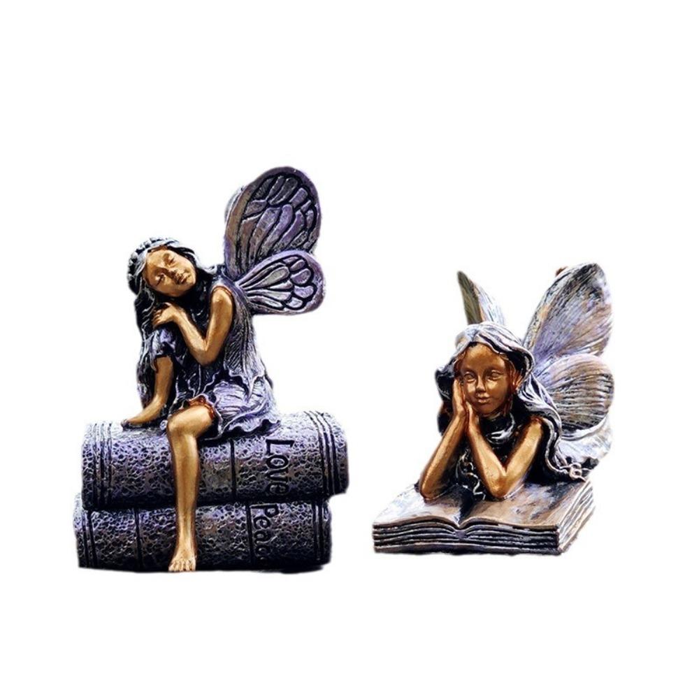 Handmade Angel Girl Statue Cute Fairy Desktop Ornament Durable Fairy Figurines Outdoor