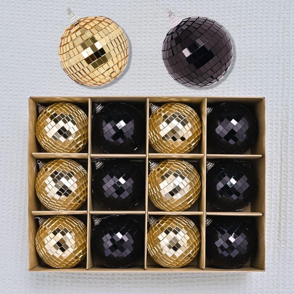

12pcs 8CM Mini Disco Hanging Balls Colorful Xmas Tree Pendent Party Favors
