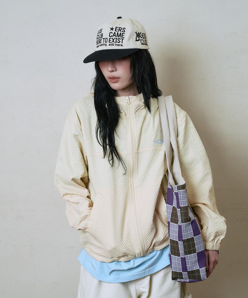 Losers Club Check Seersucker Windbreaker Jacket Yellow