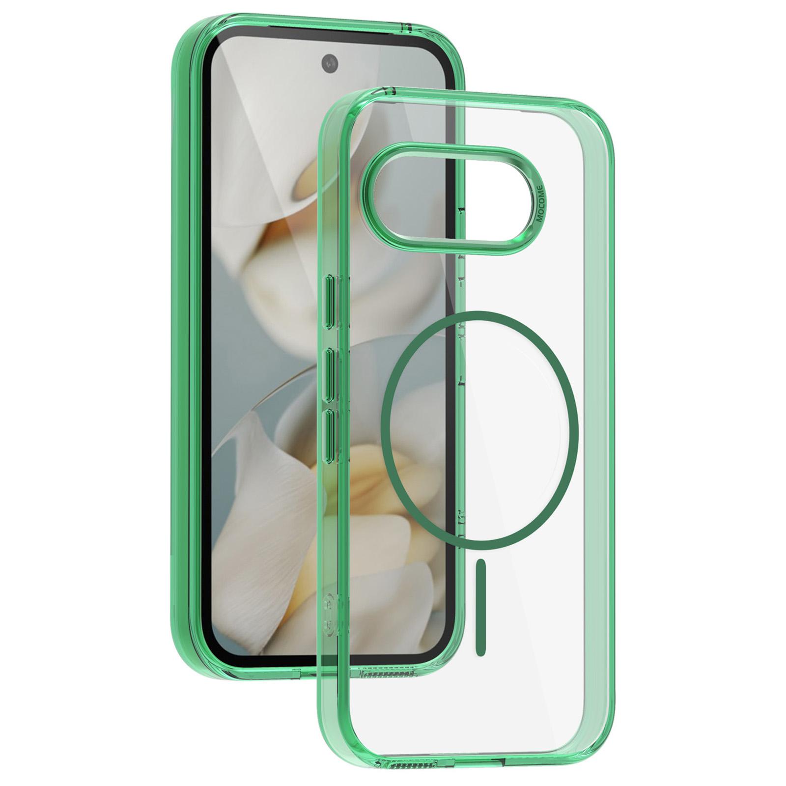 

For Google Pixel 9a Magnetic Case Compatible with MagSafe TPU PC Clear Phone Cover Desert Gold