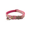 Classic Adjustable Pet Collar Floral Cat Collars with Quick Release Buckle & Bell Floral Puppy Collar Pet Accessories for Cats & Puppies