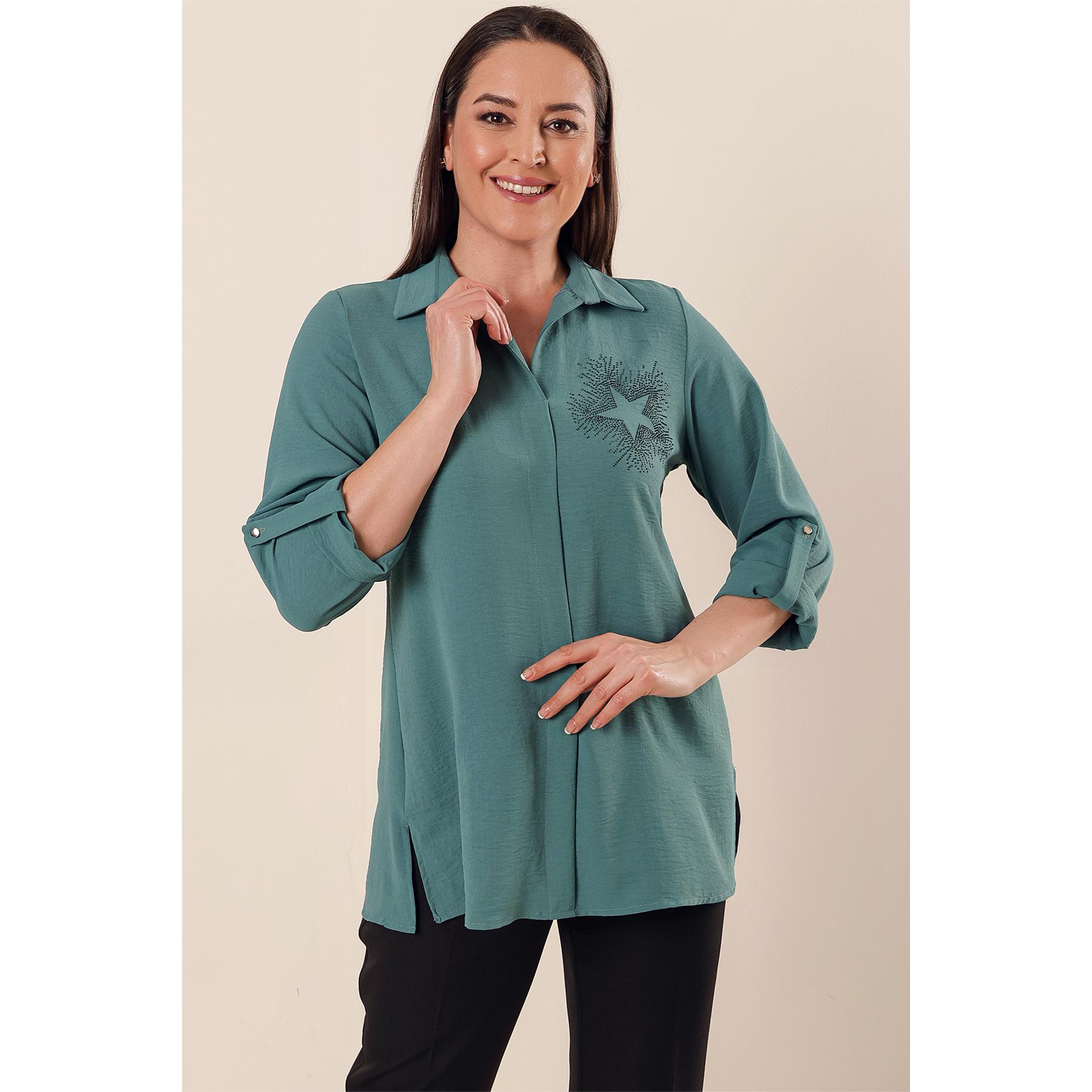 

Блузка больших размеров из крепа Yildiz Stone