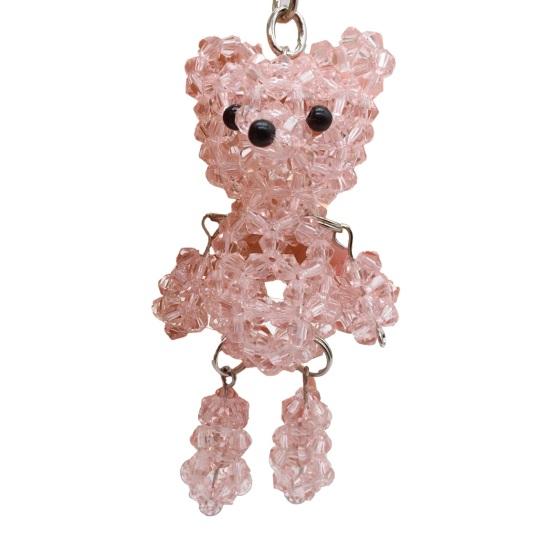 Keychain Pendant, Cartoon Bear Handcrafted Metal Keychain with Glossy Realistic Surface, DIY Animal Beading Kit for Backpack or Handbag