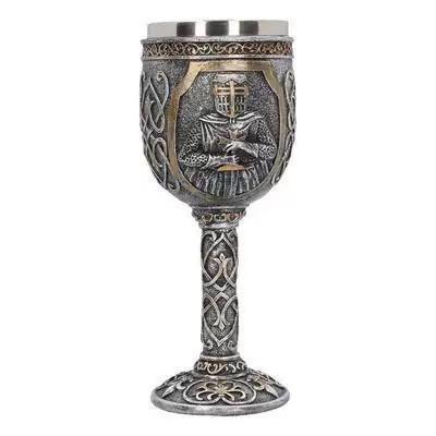 Ritter Edelstahlkelch Retro Bierkrug Whiskeybecher Kreatives geprägtes Harzornament Personalisierter Becher