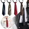 College Style PU Leather Ties Solid Color Lazy Tie Retro JK Necktie