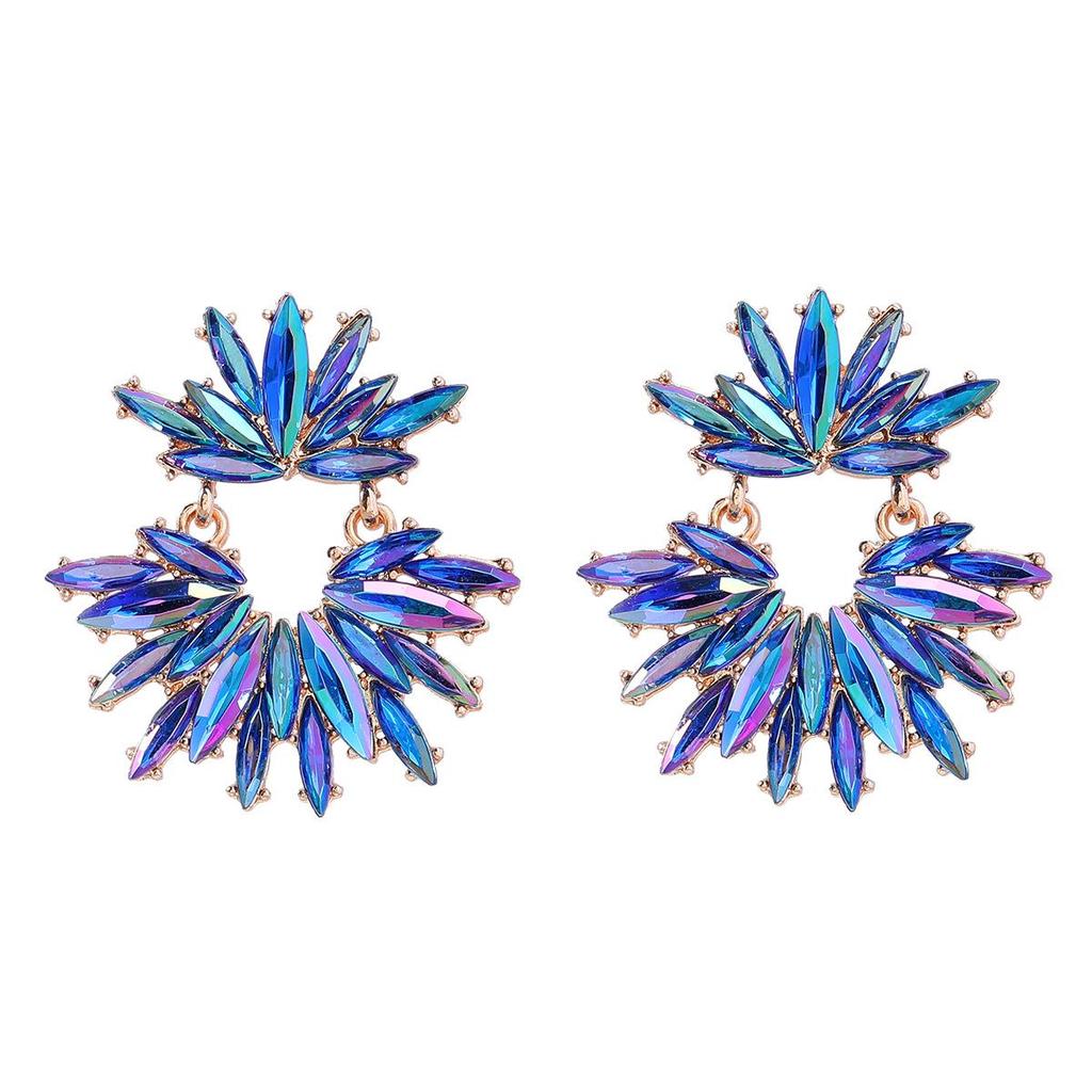 Pinkdudu Multi-Layer Flower Party Exaggerated Earrings Trendy Elegant Alloy Crystal Stud Earrings Office Lady PD2237