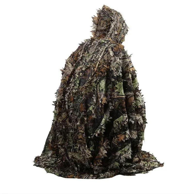 Cloak Dress Hunting Clothes New 3D Maple Leaf Bionic Ghillie Yowie Sniper Birdwatch Airsoft Camouflage Clothing Jacket