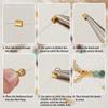 40Pcs Brass Folding Crimp Ends, Round, Real 18K Gold Plated, 10x7x6mm, Hole: 2mm