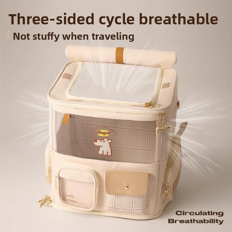 Portable Pet Carrier for Cats & Small Dogs Lightweight Cats Travel Bag Foldable Rolling Pet Stroller Breathable Space Capsule