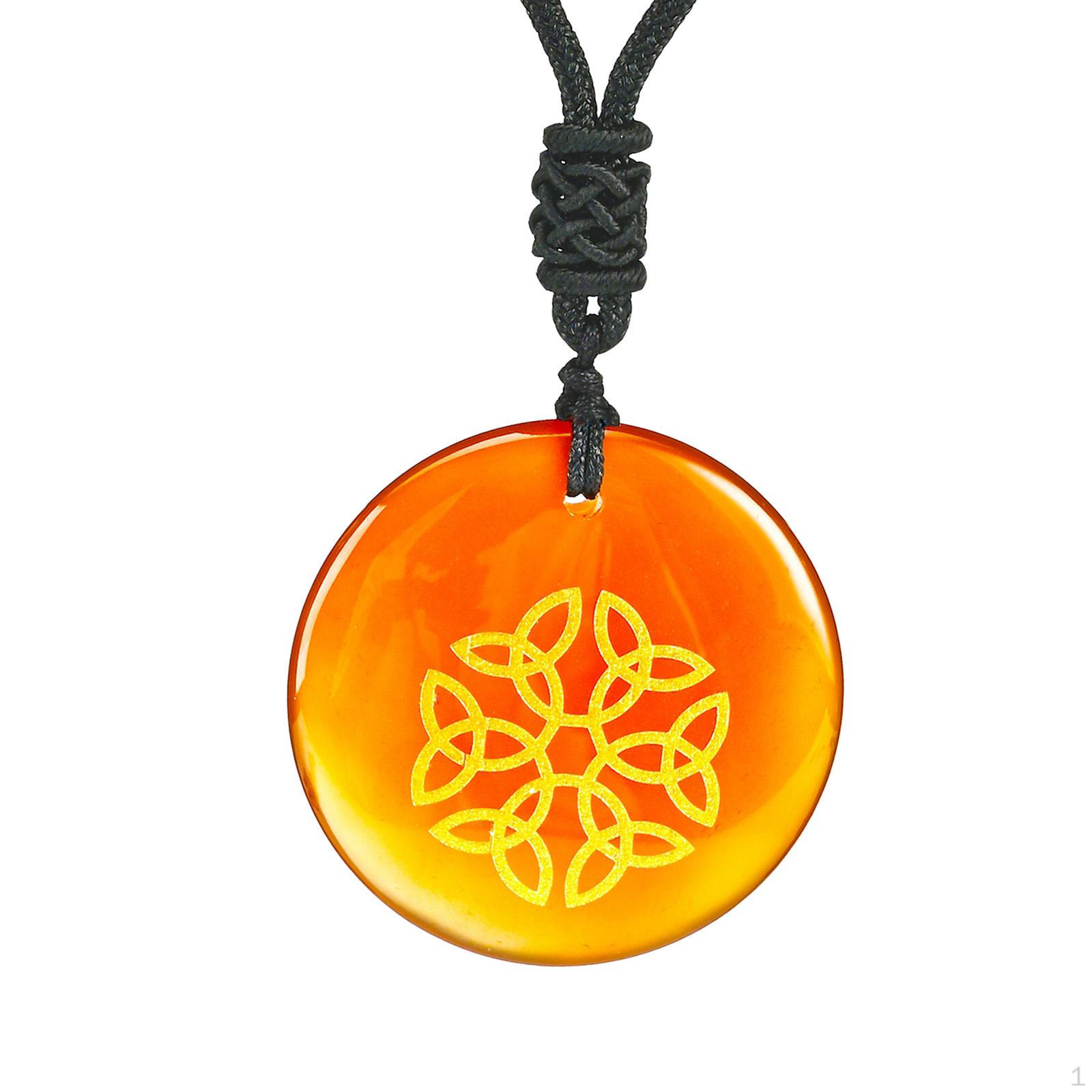 

Round Drop Pendant Necklace Jewelry for Women Men Anniversary Thanksgiving Gifts помаранчевий