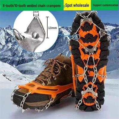 Outdoor Edelstahl 8/10-Zahn Eisgreifer: Rutschfeste Schneeschuhüberzüge zum Klettern und Wandern