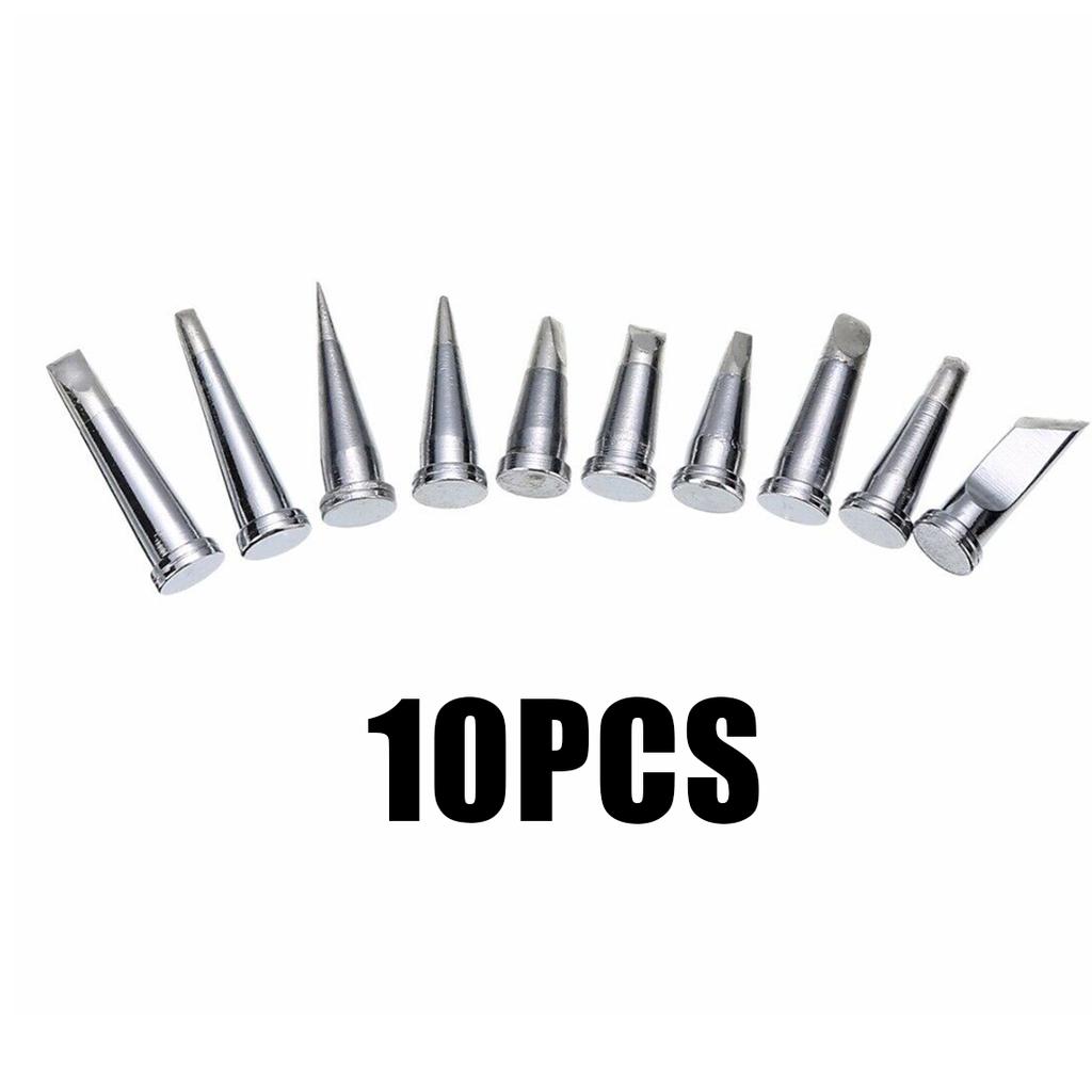 10pcs Soldering Iron Tips Oxygen Free Copper Silver For Weller WSD81 WD1000 LTO