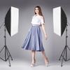 Studio Photography Light Kit Softbox Lighting Kit with 50x70cm Softbox *2 + 80W Bi color LED Video Light *2 + Metal