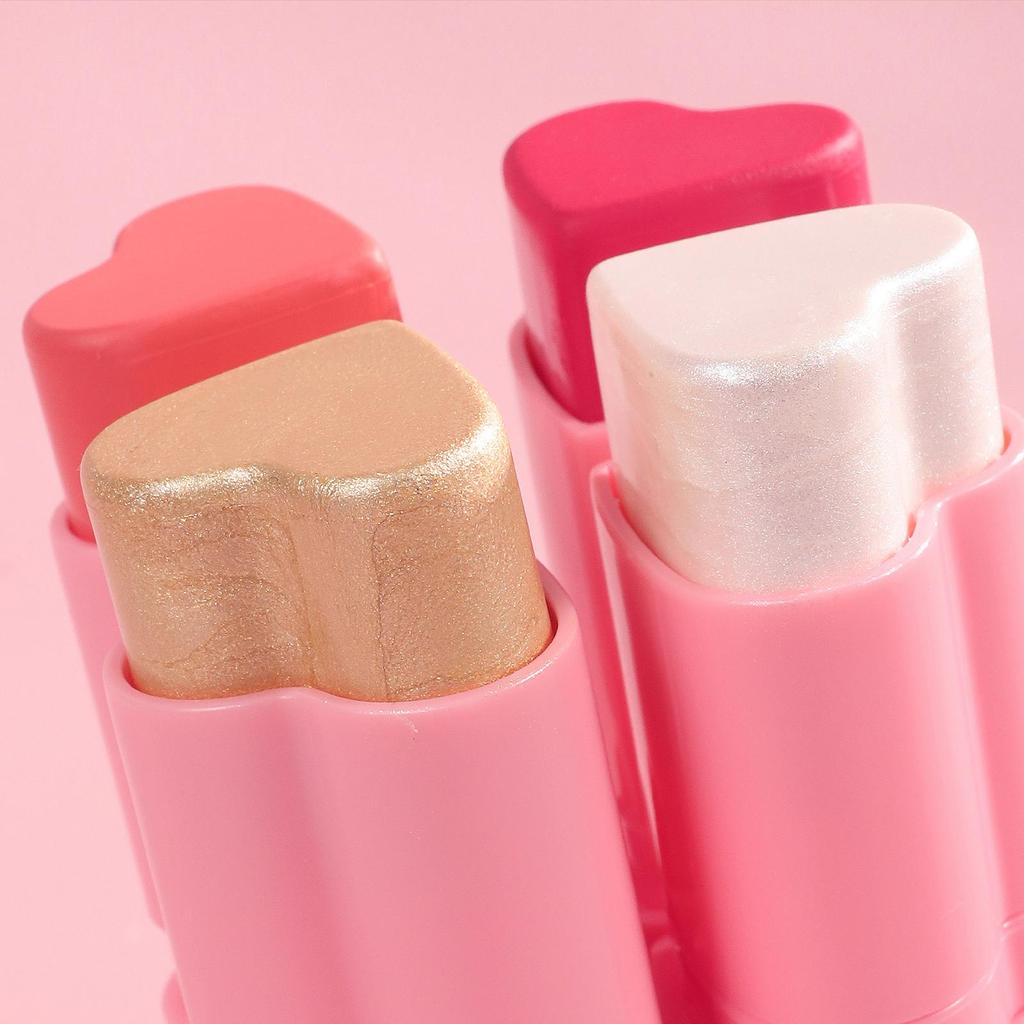 HANDAIYAN Matte Glitter Fard Guancia Ombretto Blush Evidenziatore Stick Rouge Bronzer Impermeabile Penna Contorno Trucco