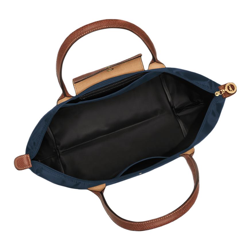 Longchamp Original Snap Zipper Closure Recycled Canvas Tote Shopping Bag Handheld Shoulder Bag Large Women tote Navy-Blue L1899089P68