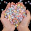 50pcs/pack Transparent Acrylic Flower Beads In Loose Beads DIY Jewelry Accessories Hand-Woven Bracelet Hair Rope Beaded Material