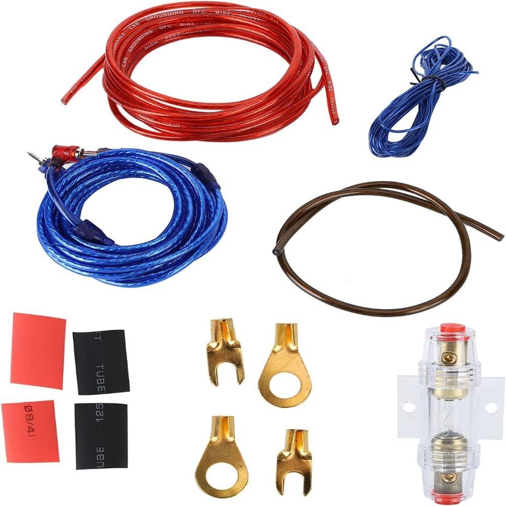 10 Gauge Car Amplifier Wiring Kit 2 Channel RCA Amp Power Cord Set Stereo Modification