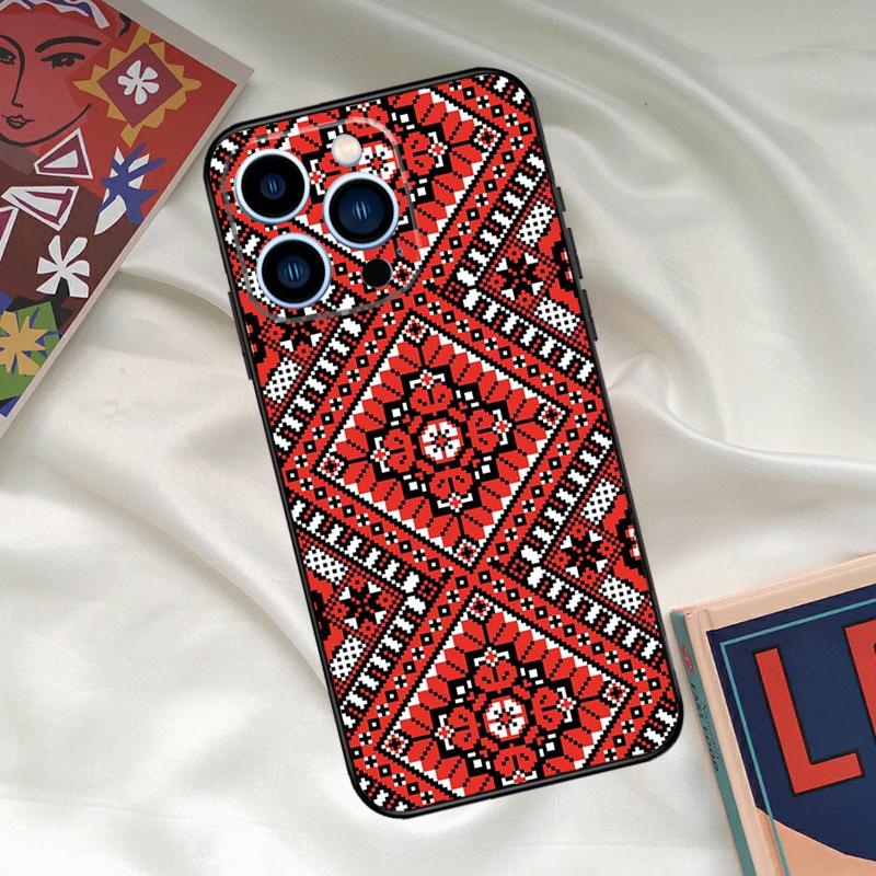Ukraine Ornament Pattern Case For iPhone 16 15 14 Pro Max Cover For iPhone 16 15 11 12 13 Pro Max Mini XS X XR Plus Capa