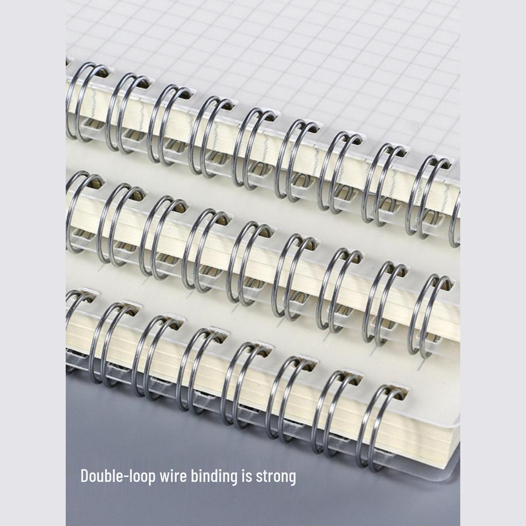 Minimalist PP Coil Notebook Set: A5 Lined, B5 Grid, Elastic Band, Thick Pages, Blank for Students