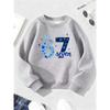 Kids Floral Six Seven 67 Print Sweatshirt Unisex Boys Girls Blue Flower Crewneck Long Sleeve Pullover Black Casual Children Streetwear Sweat Top