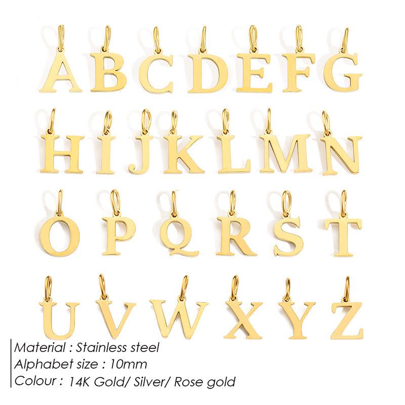 New 26-Letter Initial Pendant Bracelet & Necklace for Couples - DIY English Name Jewelry