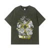 275 GSM Washed T-shirts 100% Cotton Dragon Ball V49 Super Saiyan Print Unisex Heavy Cotton T Shirt