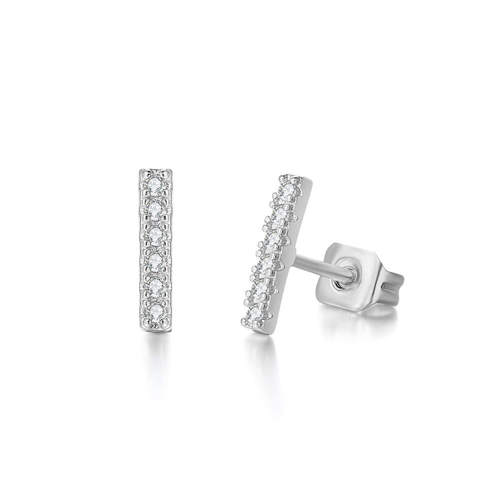 

ZHOUYANG Geometric Stick Stud Earrings for Women Trendy Cool Tiny Zircon 3 Color Available Party Daily Fashion Jewelry DZE022