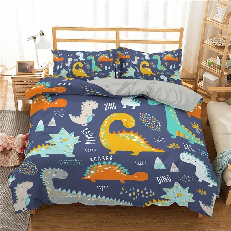 Dinosaur Series Bedclothes Bedings 3D Print North America Brushed with Soft Fabric Duvetcover&2pcs Pilowcase Ropa Cama AU Single 140x210 Bedset