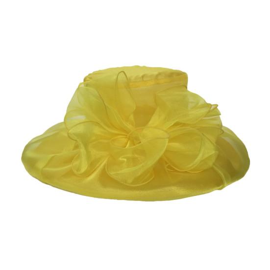 Women Sun Hat Organza Bowknot Decor Wide Brim UV Protection Hat Lightweight Breathable Foldable Tulle Hat Headwear