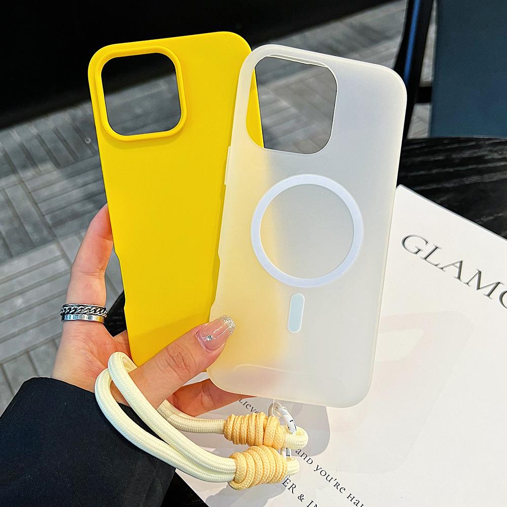 Luxury Candy Color With Lanyard For Magsafe Case for 17 16 15 14 12 11 13 Pro Max Plus Air Wireless Charge Magnetic Cover