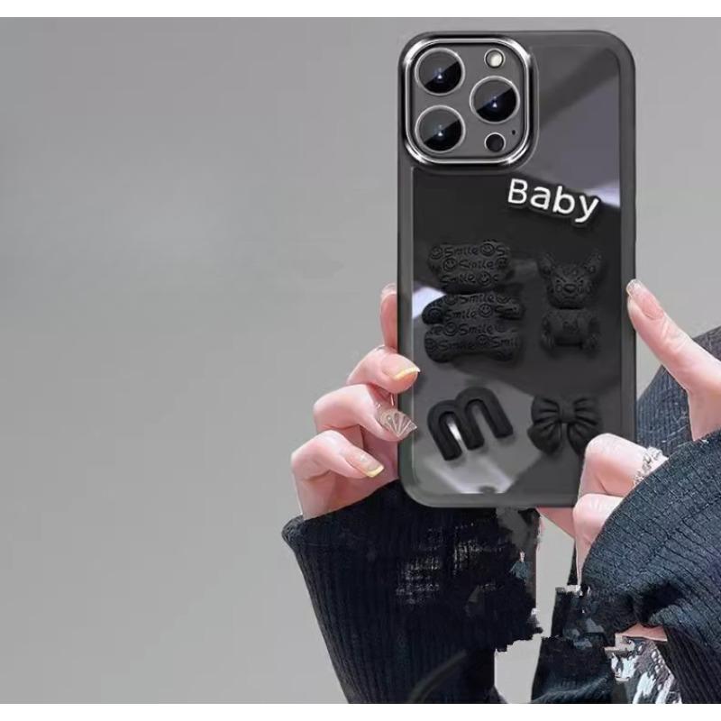 

Подходит для чехла для мобильного телефона IPhone16promax, трехмерный медведь Apple 15 защитный чехол 14/13 полностью закрывающий креатив iPhoneSE 2020