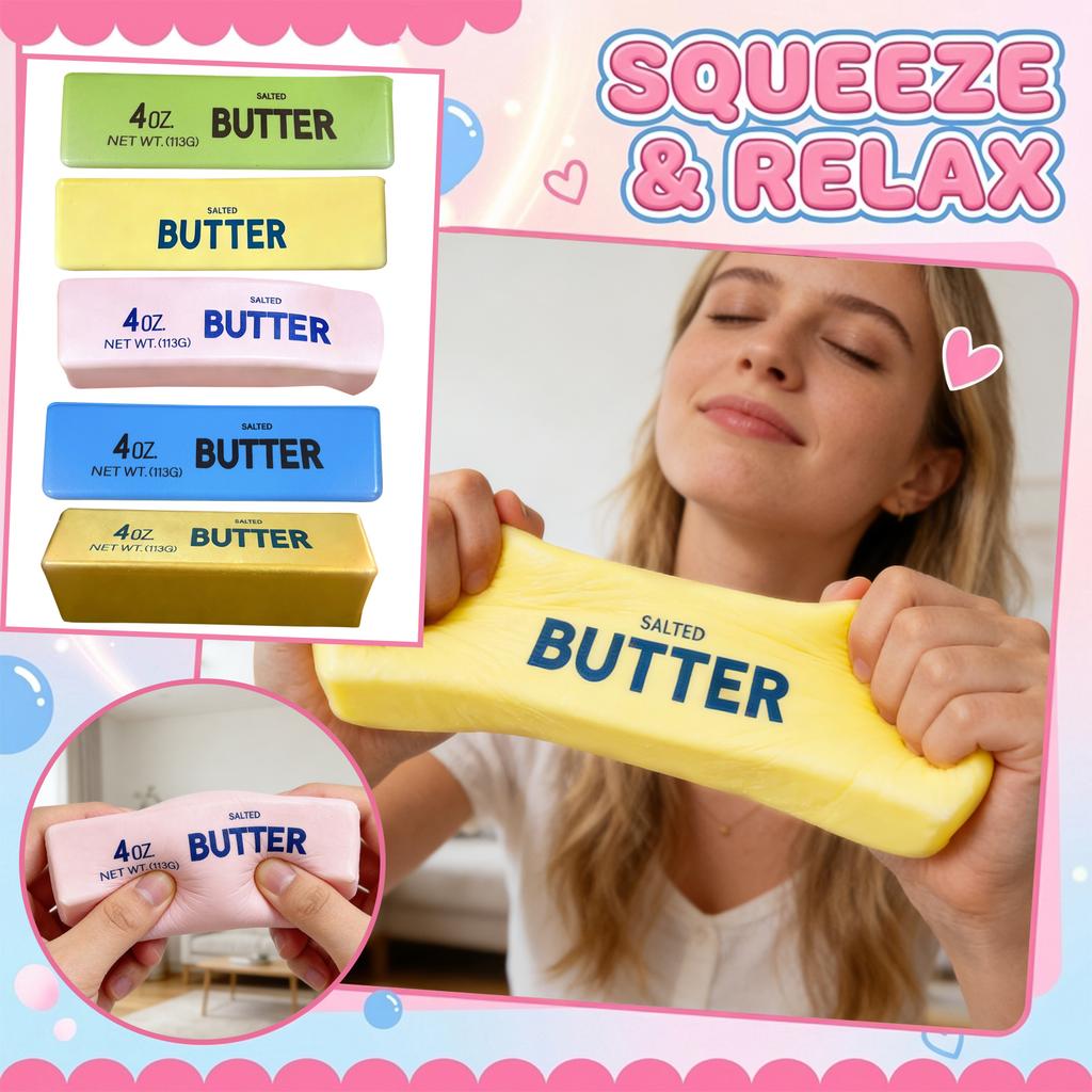 Butter Stick Shaped Stress Relief Toy Soft Squeezable Material 13 5cm Realistic Design for Desk Decoration and Play