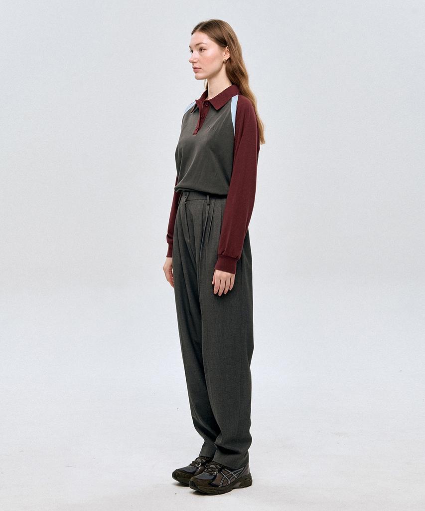LESONNET Straight Wool Pants Grey