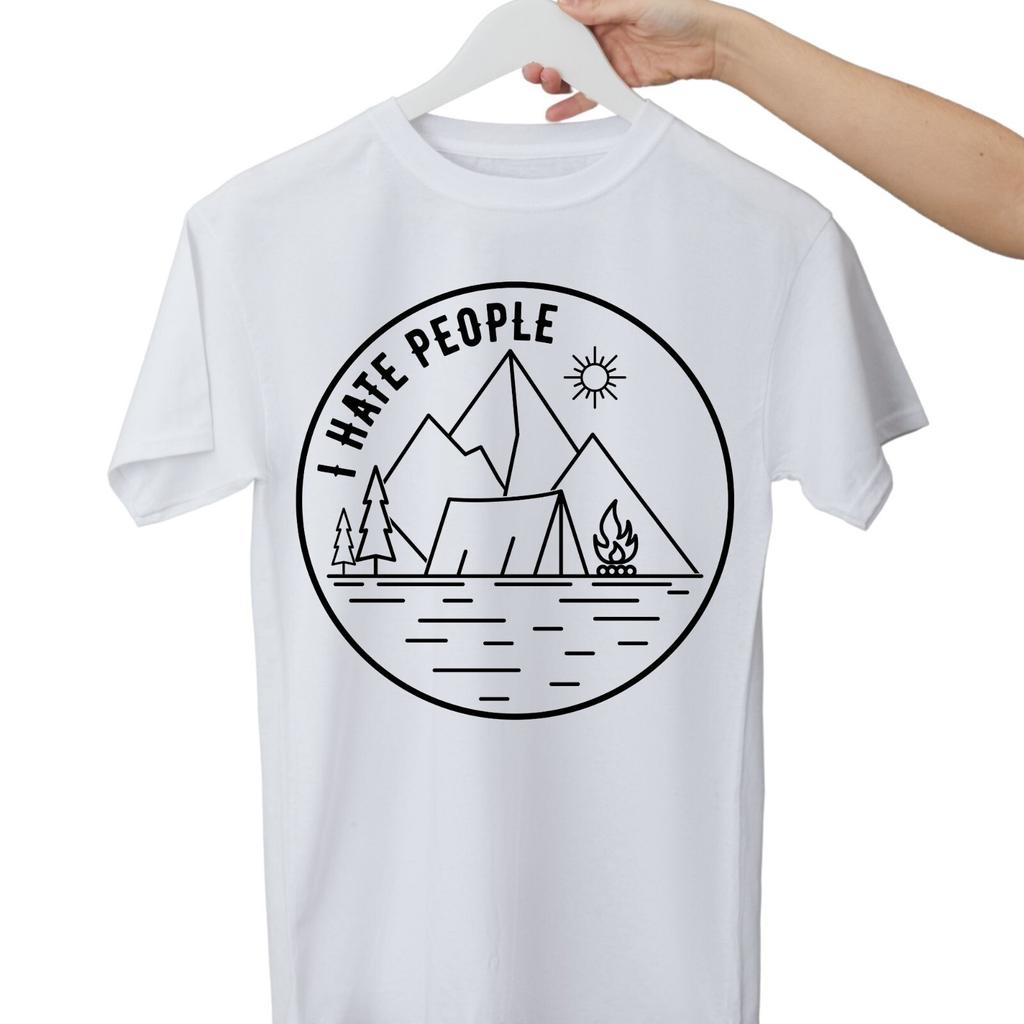 I Hate People T-shirt Men's Women's Tops Tees – Funny Vintage Camping Shirt for Introverts, Nature Lover