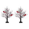 LED Vintage Glowing Tree with Cardinals Battery Operated Twinkle Trees Lamp with Lighted Branches Festive Holiday Party Lighting Halloween Christmas