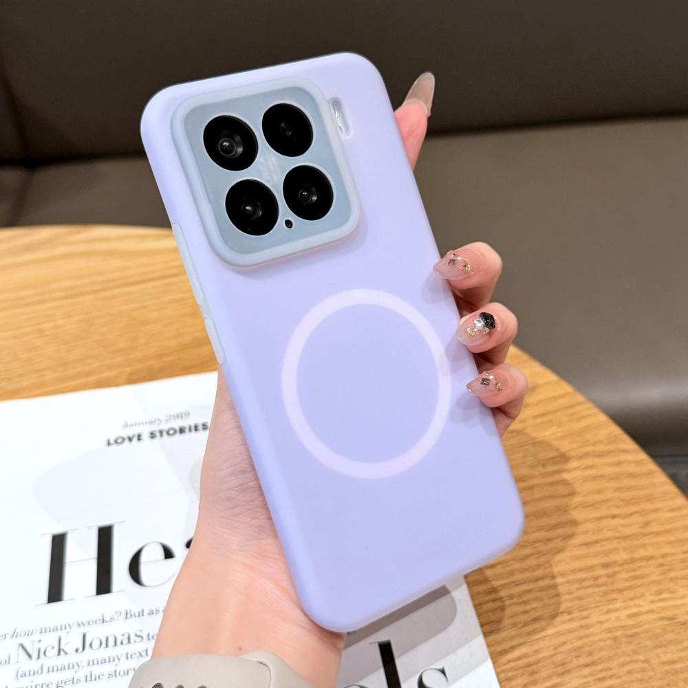 Fashion Jelly 2 In 1 Liquid Silicone For Magsafe Magnetic Phone Case For XiaoMi Mi 15 14 Pro Frosted Non-Slip Soft Bumper Cover