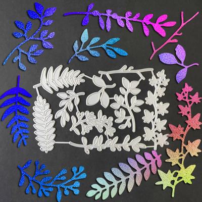 9 Větve a listy Kombinace návrhových vzorů Kovové vyřezávací raznice Udělej si sám Scrapbooking Razba Šablona Papír Craft Album Šablona