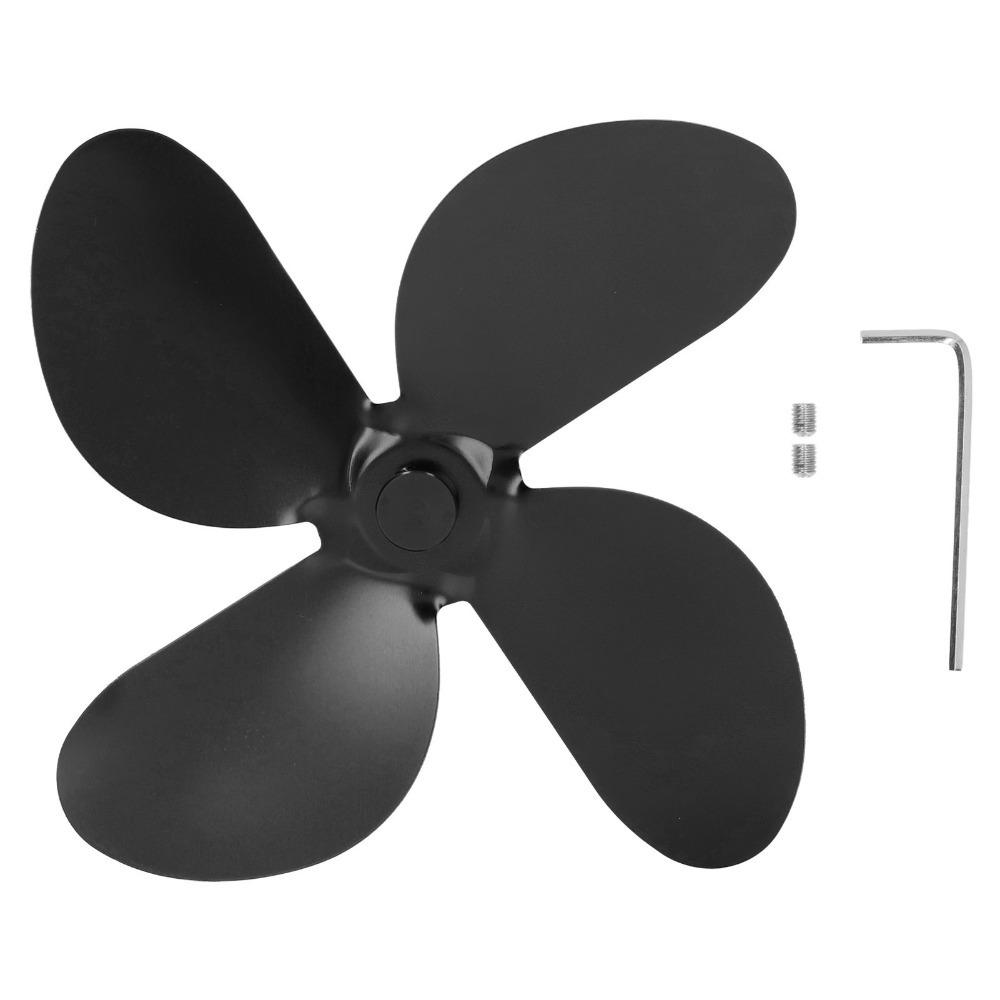 Aluminum Alloy Stove Fan Blades High Temperature Resistant 4 Blades Heat Powered Fan Heavy Duty High Performance