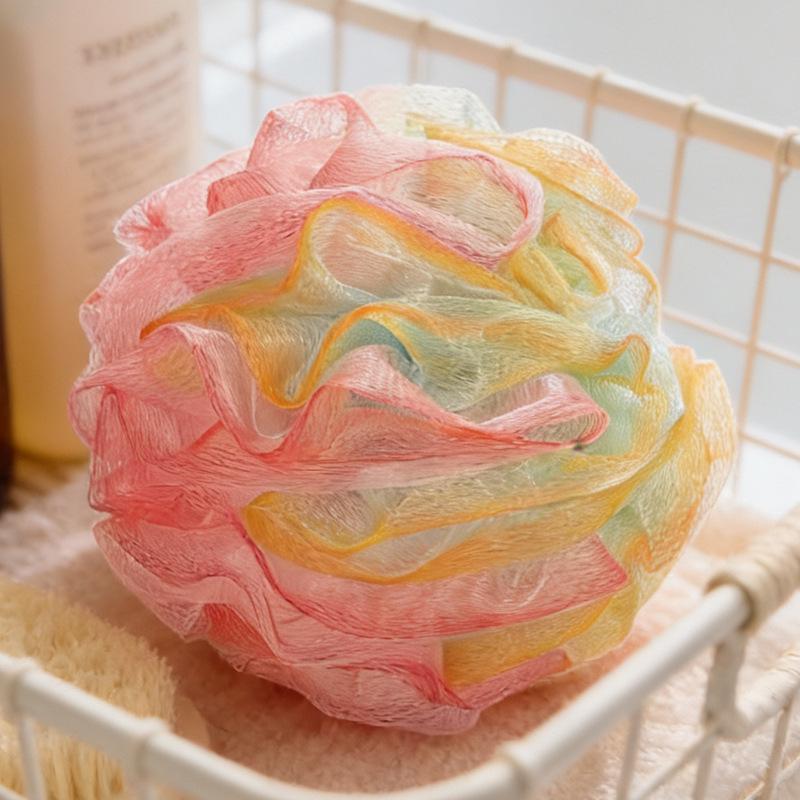 Four-Color Large Bath Sponge - Durable, Non-Dispersing, Super Soft Foaming Scrub Ball жёлтый/красный