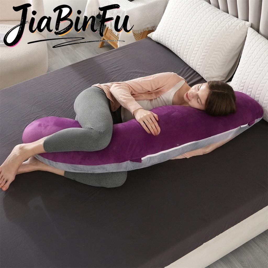 1.8KG Cotton J-shaped Pillow for Pregnant Women Sleeping Pillow Care for Pregnancy Breastfeeding Pillow for Pregnant