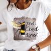 Summer Bee Animal Cartoon Cute Round Neck Pure Cotton Printed Unisexs and Womens Short Sleeved New Personalized Casual Tshirt
