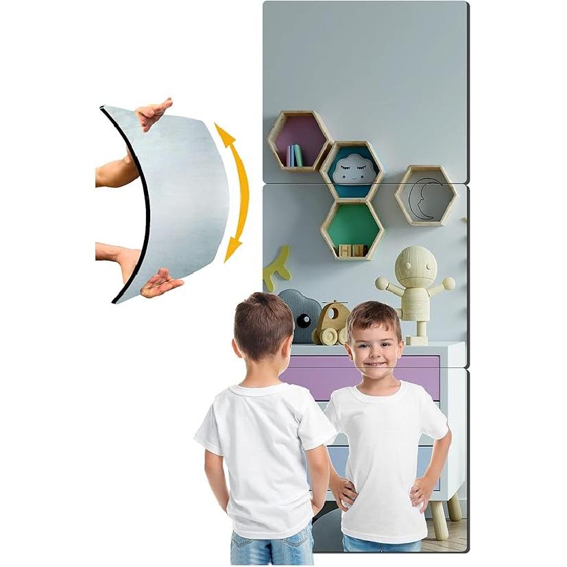 UNBREAKABL MIRO Plexiglass Acrylic Mirror Non-Glass shatterproof Mirror Full Length Mirror Wall Mirror Frameless Home Fitness Mirror 4 Pcs 12 x12 4 Pack,12 x12