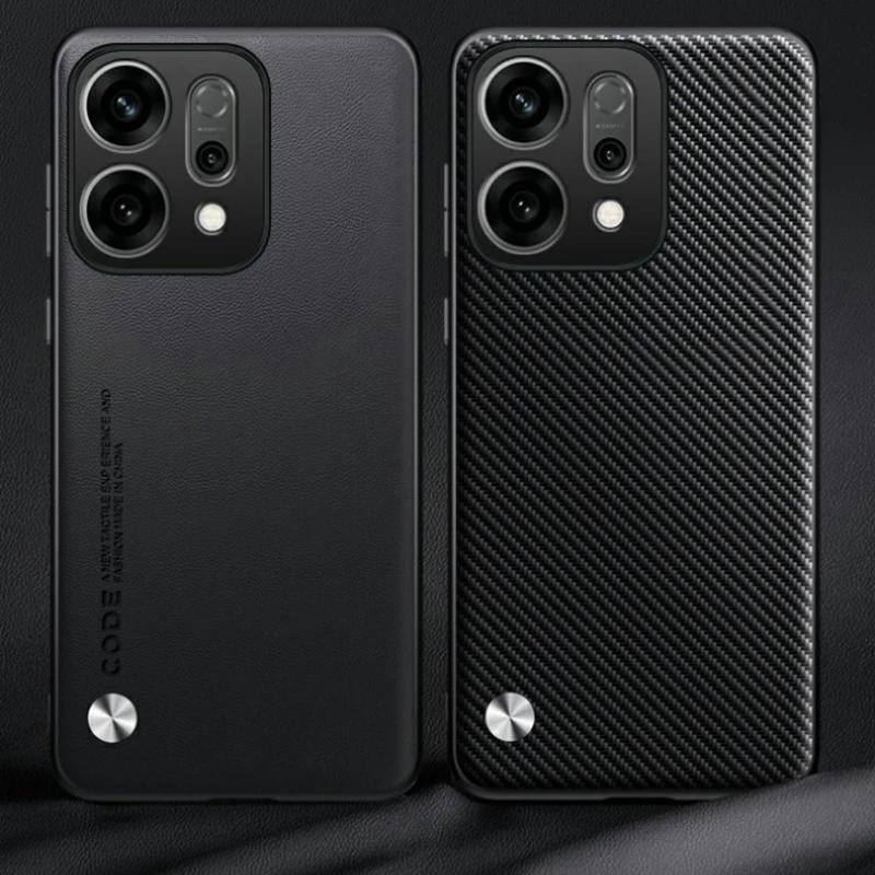 For Reno 14 Pro 5G Reno14 Plain PU Leather Phone Case For OPPO Reno 14Pro Matte Cover Silicone Shockproof Soft Edge Back Cover
