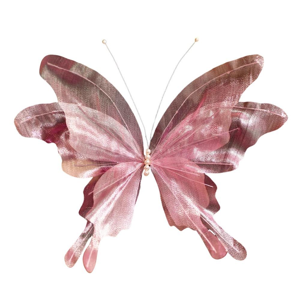 3D Design Wedding Decor Large-scale Veil Colorful Butterflies Gauze Flowers Handmade Craft 55cm Length Photography Props