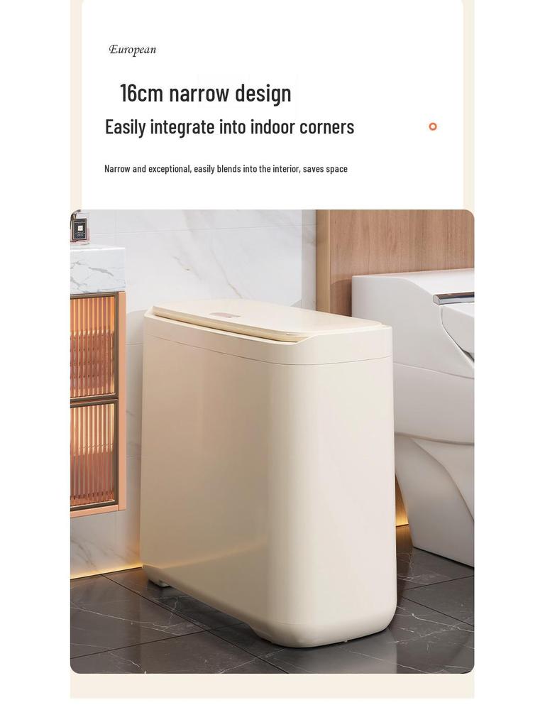 Schub-Mülleimer mit Deckel, Großes Fassungsvermögen für Wohnzimmer/Badezimmer